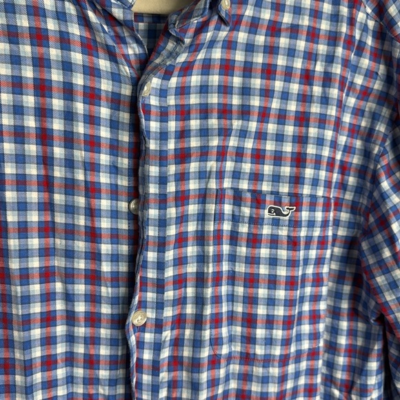 Vineyard Vines Blue Plaid Classic Fit Tucker Shirt Medium Button Down Cotton - Picture 3 of 6